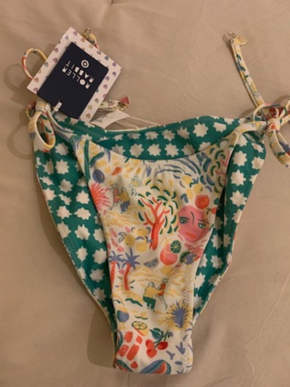Roller Rabbit x Target Vacation/Star Geo Reversible Side-Tie Bikini Bottoms XXS